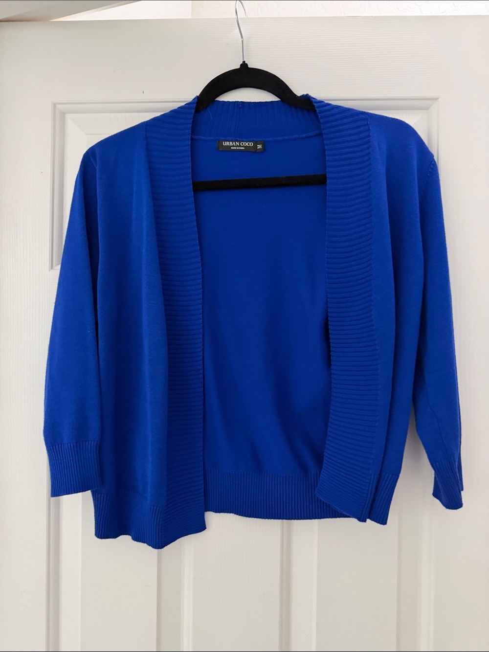 Urban Coco Women's Cobalt Blue Open Front Cardigan